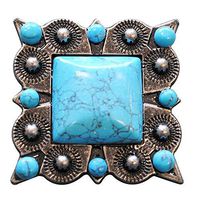1 Piece Turquoise Square Rhinestone Concho Bling Headstall TACK Saddle Belt