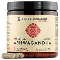 Full-Spectrum KSM-66 Ashwagandha Capsules - Pure Organic Root Extract, NO Additives - 5% Withanolides - 90 Vcaps - Stress and Anxiety Relief Adrenal Support Thyroid Support Cortisol Manager