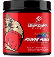 Berzerk Energy Drink Mix Powder - 30 Servings - Stamina and Focus - Esports - Pre-Workout (Power Punch (Fruit Punch))