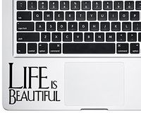 Trackpad Life is Beautiful Movie Macbook Laptop Vinyl Decal Sticker