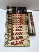 Authentic Raw Rolling Paper,15 Mix Booklets Raw Black,Organic &Classic+Roller.