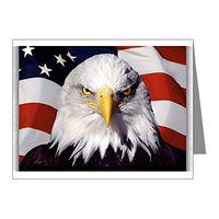 Note Card Bald Eagle on US American Flag