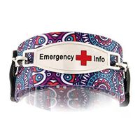 Women's Medical Alert ID Bracelet | Easy On and Off with Adjustable Hoop-and-Loop Closure | Free Engraving Included | Universal, Medalion - Size 6.5" - 7.5"