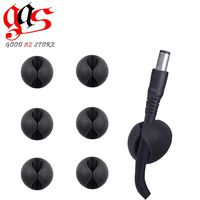 Good AZ Store Cable Wire cord clips Organizer Holder Clamp Self-Adhesive Cord Management System for Charging USB Network Headphone Cables for Car Desk Office Home (Pack of 6 Black silicone )