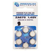 Premium Batteries Zinc Air Hearing Aid Batteries ZA675 1.45V Size 675, PR44, P675 (60 Batteries)