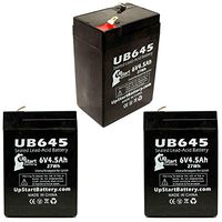 3 Pack Replacement for Powermate PM640F1 Battery - Replacement UB645 Universal Sealed Lead Acid Battery (6V, 4.5Ah, 4500mAh, F1 Terminal, AGM, SLA) - Includes 6 F1 to F2 Terminal Adapters