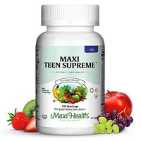 Maxi Health Teen Multivitamin – Natural Vitamins For Teenage Boys Ages 12-17 – Enhances Development And Immune Health - Best Kosher Supplement For Teenagers – 120 Count