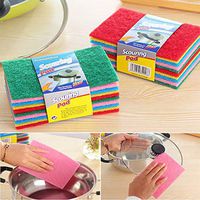 Feriay 10pcs Durable Practical Home Kitchen Sponge Scouring Pad Dishcloth Sponges