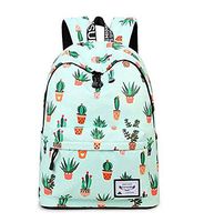 Yanaier Stylish School Backpack Bookbags College Laptop Satchel Travel Daypack Green Cactus