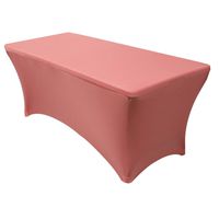 Your Chair Covers - Stretch Spandex 6 ft Rectangular Table Cover - Coral, 72" Length x 30" Width x 30" Height Fitted Tablecloth for Standard Folding Tables,Party Table Cloth