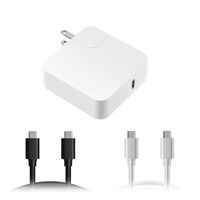 ATcuji 61W USB-C Charger Power Adapter and Charge Cable for 5-20V Max 61W PD USB C Laptop Power Supply up to 6A White & Black Charging Cables -Connector Type C
