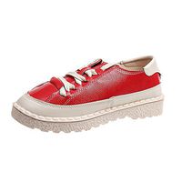 Neartime Women's Fashion Sports Shoes Spring/Autumn Ankle Flat Lace-Up Leather Casual Short Boots