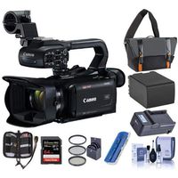 Canon XA45 4K UHD Pro Camcorder with 20x Zoom Lens, 3G-SDI Output - Bundle with Video Bag, 64GB SDHC U3 Card, Spare Battery, 58mm Filter Kit, Cleaning Kit, Memory Wallet, Card Reader, Compact Charger