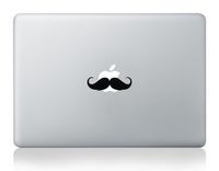 Mustache Vinyl Decal for iPad 1 2 3 4, Mini, MacBook, Air, Pro (2 Pack)