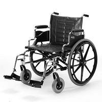Invacare Tracer IV Wheelchair, with Desk Length Arms and T93HCP Hemi Footrests with Heel Loops, 24" Seat Width