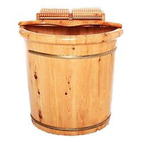 ANHPI Foot Bath Barrel Wooden Foot Basin Health Massage Insulation Cedar Foot Tub (41 40cm),OneColor
