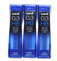 Strength & Deep & Smooth -Uni-ball Extra Fine Diamond Infused Pencil Leads, 0.3 Mm-hb-nano Dia 15 Leads X 3 Pack/total 45 Leads