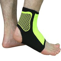 Aiyuda Ankle Compression Sleeve Arch Support for Plantar Fasciitis, Swelling, Pain Relif, Recovery, Athletics, Basketball, Volleyball, Running, Football -Single, Flourescent Green, S