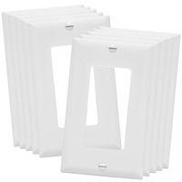 ENERLITES Decorator Light Switch or Receptacle Outlet Wall Plate, Size 1-Gang 4.50 Inches x 2.76 Inches, Unbreakable Polycarbonate Thermoplastic, 8831-W-10PCS, White (10 Pack), UL Listed