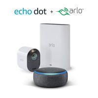 Arlo Ultra - 4K UHD Wire-Free Security 1 Camera System | Indoor/Outdoor Security Cameras with Echo Dot 3rd Gen (Charcoal Gray)