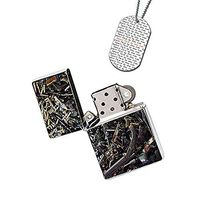 New Vibe Silver Flip Top Lighter - Rifle Shotgun Pistol Semi Automatic Weapons