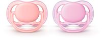 Philips Avent Ultra Air Pacifier, 0-6 months, pink/peach, 2 pack, SCF245/20