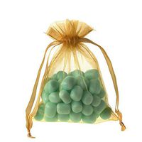 Sheer Organza Favor Pouch Bags, 12-Pack (4" x 5", Gold)
