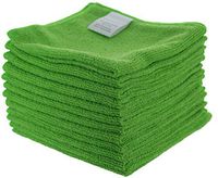 Microfiber Cleaning Towels by MIMAATEX-12 Piece Pack-12x12 Inches - Household Cleaning Towels (Green)