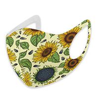Mouth Masks for Dust Protection Anti Face Mask Washable Earloop Reusable Filter Mask Sunflower