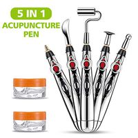Acupuncture Pen LIUMY 5 in 1 Electronic Acupuncture Pen with Replaceable Massage Head, Multi-Function Massage Pen Tools for Pain Relief, Meridian Energy Pain Therapy Relief (with 2 Gel)