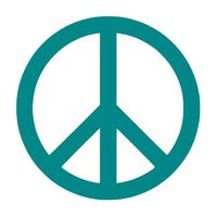 Peace Sign Symbol [Pick Any Color] Vinyl Transfer Sticker Decal for Laptop/Car/Truck/Window/Bumper (3in x 3in, Turquoise)