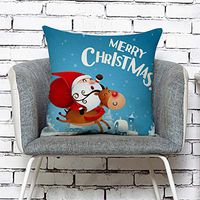 Christmas Pillow Covers Home Decor Cushion Cover Merry Christmas Pillowcase Sofa Throw Pillow Covers (E)