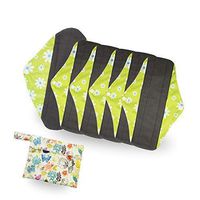 Bamboo Reusable Sanitary Pads by SPEQUIX | 6 Pack Washable Sanitary Napkins Cloth Menstrual Pads Large and Medium Size Suits w/ 1 Charcoal Absobancy Layer (Daisy)
