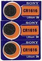 3 Sony CR1616 Lithium Coin Batteries