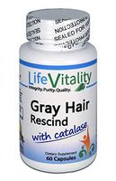 Gray Hair Rescind by Life Vitality Makes Gray Hair Go Away, 60 caps, Catalase, Saw Palmetto, More, Helps Stop, Prevent Gray Hair, Restores Natural Hair Color, Promotes Thick, Healthy Hair, Non-GMO