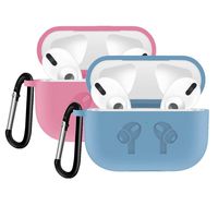LANGXIANGO AirPods Pro Case Protective with 2 Pack, Protective Skin with Keychain, Compatible with Newest Apple AirPods Pro Charging Case 2019 Release Soft Slim Silicone Cover 2 Piece