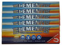 Elements 1 1/4 Size Ultra Thin Rice Rolling Paper with Magnetic Closure (5 Pack)
