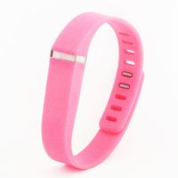 Silicone Replacement Band for Fitbit Flex with Stainless Steel Buckle and Fastener Sports Fitness Wristband Bracelet Strap for Fitbit Flex (Rosy, Small)