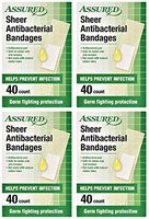 Sheer Antibacterial Bandages, Latex-Free, 160-count