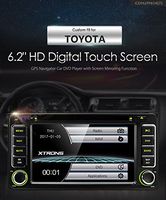 XTRONS 6.2" HD Digital Touch Screen GPS Navigation Car Stereo Radio DVD Player with Screen Mirroring Function for Toyota Kudos Map Card Included