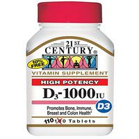 21st Century D3-1000 IU Tablets High Potency- 110 Tablets, Pack of 2