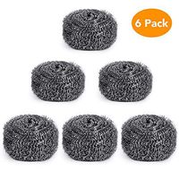 Mosbest Steel Wool Scrubber, Metal Scrubber Used for Dishes, Pots, Pans, Ovens Etc, Durable Steel Wool Set of 6, Stainless Steel Scrubber, Multi-Purpose Scouring Pad for Kitchen Cleaning