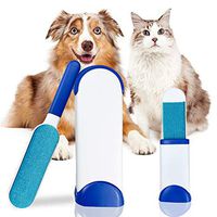 Boomight Pet Hair Remover Brush,Double Sided Hair Removal Tool, Integrated Handle Design with A Self-Cleaning Base, Removing Lint Dust in Clothes and Furniture, Hair Removal Brush Reusable (Blue)