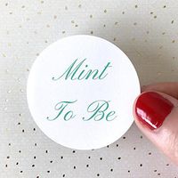 Sweet Thymes 40 Mint to Be Sticker | Favor Bag Circle Round Label Wedding Envelope Seal Thank You Gift Bag Cards Package Goodie Candy Treat Bag