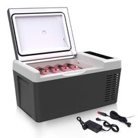 F40C4TMP Portable Refrigerator 20 Quart Car Fridge Freezer 18L (-7.6℉~50℉) with 12/24V DC and 110-240 AC Electric Car Cooler for Truck, RV, Boat, Camping, Travel and Home