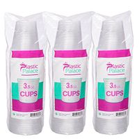 3.5 oz Disposable Plastic Cups | Clear Cups, Snack and Drink Size | Party, Event, Wedding, Kids | Recyclable Drinkware | Tea, Soda, Water, Juice, Milk (6 Pack 300 Cups)