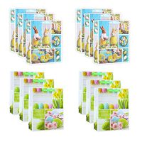 12Pcs Gift Bags-100% Recyclable White Paper Card Bags with Ribbon Handle,Paper Prints with Bunny for Goody Bags, Wedding, Birthday Party （ PBE002, 10.12"*3.94"*12.60")