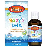 Carlson - Baby's DHA, 1100 mg Omega-3s + 400 IU (10 mcg) Vitamin D3, Norwegian, Wild Caught, Sustainably Sourced, Brain Development, Vision Support & Nerve Function, 60 mL