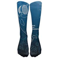 WENTiandi Unisex Knee High Long Socks Narwhal Fencing Fighting Graphic Sport Wrist Socks