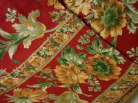 April Cornell Red Harvest Sunflower Dinner Napkins 100% Cotton Autumn Thanksgiving